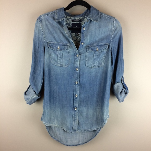 Tops - American Eagle Denim look button up shirt